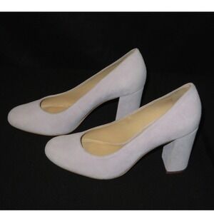 Gianni Bini Lavender Suede Block Heel Pumps Round Toe Womens 6.5M Pastel Purple